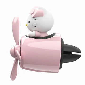 Car Air Freshener Cute Pink Cat Pilot Vent Clip Interior Accessories Rotating Propeller Automotive Air Outlet Fan Creative Cartoon Air Fresheners for Car (Pink)