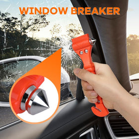 Car Safety Hammer Set of 2 Emergency Escape Tool Auto Car Window Glass Hammer Breaker and Seat Belt Cutter Escape 2-in-1 for Family Rescue & Auto Emergency Escape Tools - 0