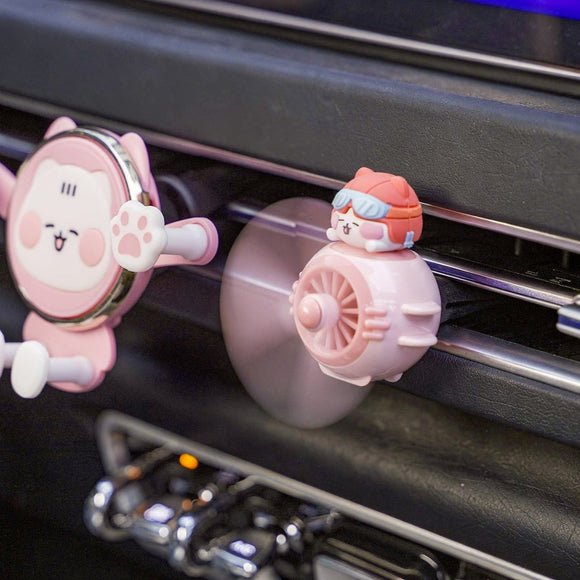 Car Air Fresheners Cute Pilot Cat Car Diffuser Rotating Propeller Cartoon Automotive Air Outlet Fan Creative Car Perfume Decoration Automotive Air Fresheners for Cars