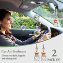 Hanging Car Air Freshener 2 Pack Long Lasting Car Fresheners Natural Fragrance Cars Essential Oil Diffuser for Home Office - Warm & Soft Mahogany-5