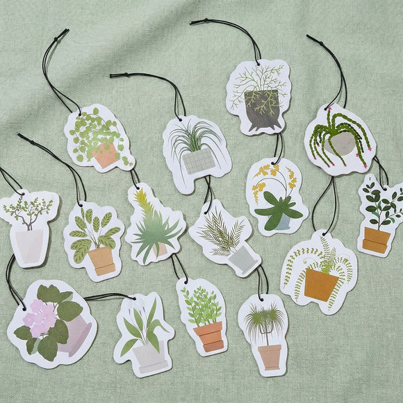 15 Pcs Hanging Plants Air Freshener Funny Plant Accessories Mirror Car Fresheners Cute Scented Hanging Car Decoration Ornaments Christmas for Women Men Auto Home Bathroom Closets