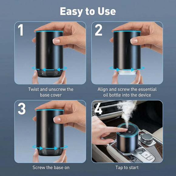 Smart Car Air Freshener Car Air Freshener Diffuser with Starry Sky Projection and 50ml Perfume Auto On/Off Intelligent 3 Mode Adjustable Rechargeable Aroma Diffuser Cologne