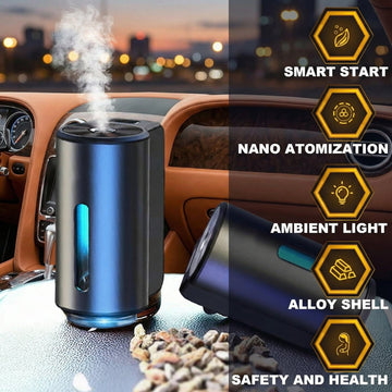 Smart Car Air Freshener Car Air Freshener Diffuser Rechargeable Cars Aroma Diffuser 3 Levels of Adjustable Intelligent Cars Diffuser with 3 Bottles of Cologne - 0
