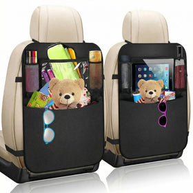 Premium Backseat Organizer for Kids 2 Pack Heavy Duty Waterproof and Stain Resistant Kick Mats Back Seat Protector Durable Backseat Car Organizer with Tablet Holder+Storage Pockets