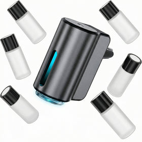 Smart Car Air Freshener Car Air Freshener Diffuser Car Diffuser Air Freshener with Three Adjustable Modes Aromatizante para Carro Car Diffuser with 8pcs Essential Oil(Black)