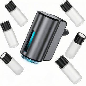 Smart Car Air Freshener Car Air Freshener Diffuser Car Diffuser Air Freshener with Three Adjustable Modes Aromatizante para Carro Car Diffuser with 8pcs Essential Oil(Black)