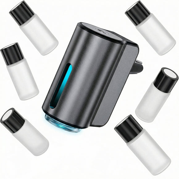 Smart Car Air Freshener Car Air Freshener Diffuser Car Diffuser Air Freshener with Three Adjustable Modes Aromatizante para Carro Car Diffuser with 8pcs Essential Oil(Black)