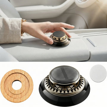 Car Air Freshener Solar Energy Auto Rotating Diffuser with Fragrance Aromatherapy Air Purifier for Car and Home Vehicle Interior Scents Decor Accessories for Men Women (Black Cologne)