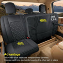 F150 Rear-only Seat Covers J03-Q3 with Waterproof Faux Leather Fit 2015-2025 Ford F150 and 2017-2025 F250 F350 F450 (Rear only Black)-3