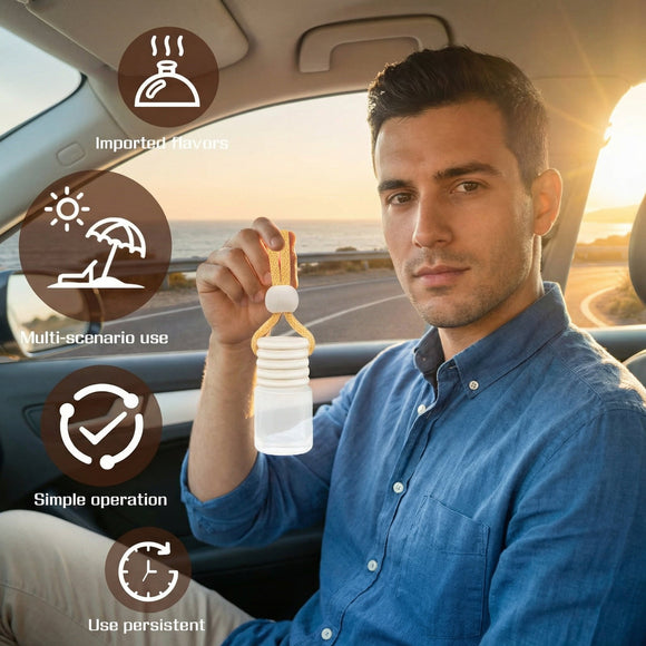 Car Air Freshener 4ml Car Scents | 45-Days Keep Fragrance | Automotive Hanging Diffuser Bottles | Remove Auto Odor Long-Lasting Fresh Air for Home Deodorizer (2pcs Sandalwood)
