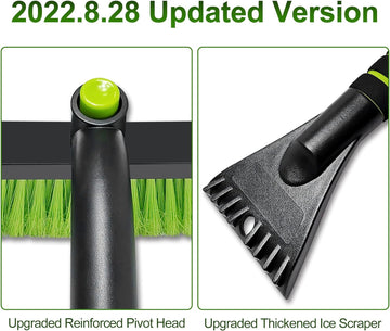 Ice Scraper with Snow Brush for Car Windshield, Upgraded Extendable Snow Brush with Foam Grip for Truck SUV Vehicle Windows - 0