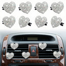 8 Pcs Bling Heart Air Vent Clips Crystal Car Fresheners Diffuser With Rhinestone Decoration Cute Interior Accessories for Women Girls (Silver)-1