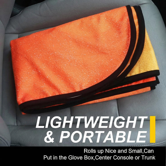 Back Seat Cover for Car Trucks Van SUV Waterproof Rear Bench Towel Seat Covers for Dogs and Kids Automotive Backseat Protector (Orange)