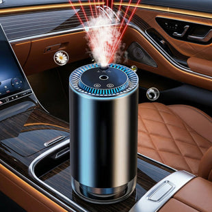 Smart Car Air Freshener - Automatic Essential Oils Aroma Diffuser - Rechargeable Auto On/Off Fragrance Fresheners with Starry Lights Projector - 3 Adjustable Mode Scent Purifier with 50mL Perfume