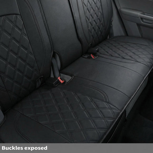 Fit Ram 1500 2019-2025 Crew Cab Rear Bench Seat Covers Waterproof Custom Fit Ram 4/6 Split Rear Flat Seats with Unremovable Middle Headrest