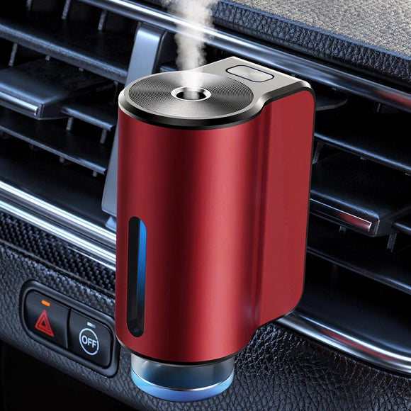 Car Air Freshener Diffuser Smart Car Aroma Diffuser Air Freshener Spray Automatic with 10PCS Cologne Aromatherapy Oil (red)
