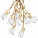 20 Pcs 8ml Hanging Car Air Freshener Diffuser Empty Clear Glass Essential Diffuser Oil Aromatherapy Fragrance Perfume Pendant Glass Vials with Wooden Caps & Hanging String Cylindrical-1