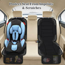 Car Seat Protector for Child Car Seat Waterproof Car Seat Cover for Leather and Fabric Seats 2 Mesh Pockets Non-Slip Bottom Thick Padding Cushion (Black)-6