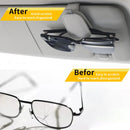 2 Packs Sunglasses Holders for Car Visor - Magnetic Leather Sunglasses Holder and Ticket Card Clip - Car Visor Accessories (Silver Grey)-3