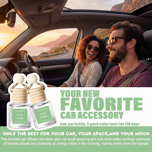 Car Air Freshener Diffuser 2 Pack Hanging Fruit Loops Car Air Freshener for Women 45+ days Long Lasting Fragrance Made in USA (F22)
