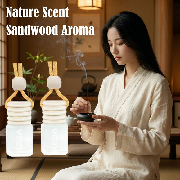Car Air Freshener 4ml Car Scents | 45-Days Keep Fragrance | Automotive Hanging Diffuser Bottles | Remove Auto Odor Long-Lasting Fresh Air for Home Deodorizer (2pcs Sandalwood)