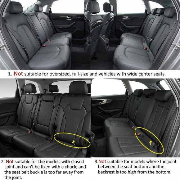 Pu Leather Car Seat Bottom Covers Protectors Include 1 Pair Front Driver Seat Pad Mat and 1 Rear Bench Cover Universal Fit 90% Vehicles Gray
