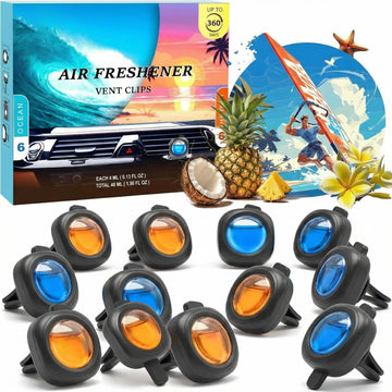 Car Air Freshener Vent Clips 12 Pack 6 Ocean 6 Hawaiian Provides Long-Lasting Scent Up to 360 Days Car Fresheners