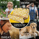 Back Seat Cover for Car Trucks Van SUV Waterproof Rear Bench Towel Seat Covers for Dogs and Kids Automotive Backseat Protector (Chamomile and Yellow)-3