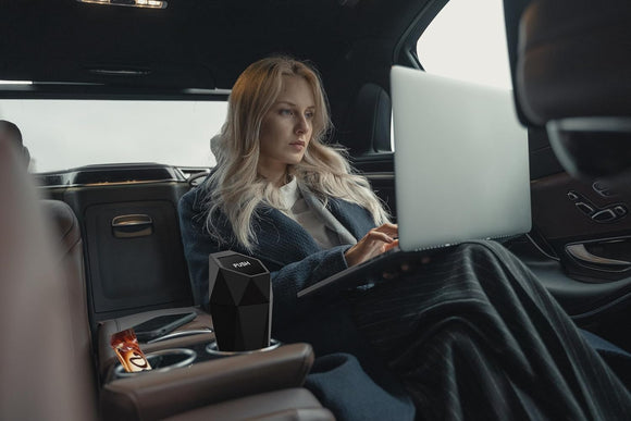 Car Cup Holder Trash Can, Leakproof Mini Trash with Lid and 90 Bags, 2 Pack for Car and Home with 2 ABS Hooks, Black