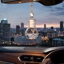 5PCS Hanging Car Air Freshener Auto Interior Decoration 8 ml Oil Diffuser Perfume Aromatherapy Pendant Empty Glass Bottle Fragrance Ornament with Vent Clip Wooden Cap and Rope (5 Rhombic)-4
