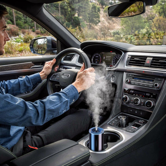 Smart Car Air Freshener Diffuser with Starry Sky Projection and 50ml Perfume 3 Mode Adjustable Rechargeable Car Aroma Diffuser Auto On/Off Intelligent Cologne