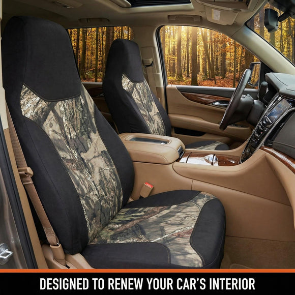 High Back Camo Seat Covers Airbag Compatible Large Size to Fit Truck Seats - Made with Cotton & Suede Fabric - Official Licensed Product