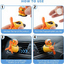 Car Air Freshener Cute Cartoon Yellow Duck Pilot Car Diffuser Rotating Propeller Automotive Air Outlet Fan Creative Car Perfume Decoration Cool Car Accessories Comes with 4 Fragrant Tablets-4