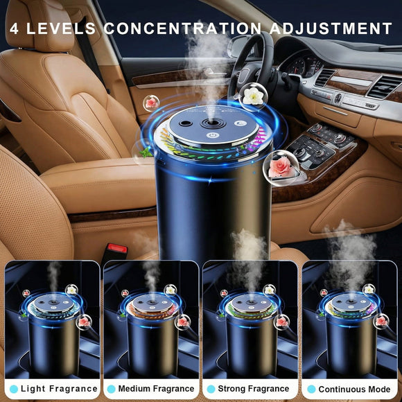 Smart Car Air Freshener Rechargeable Car Air Freshener Diffuser with Starlight Projector & Atmosphere Light Adjustable Car Freshener with Ultrasonic Tech & Auto On/Off 50ml Perfume Included