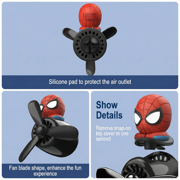 Car Air Fresheners Cute Cartoon Pilot Car Diffuser Outlet Fan Air Diffuser for Car Vent Perfume Automotive Decoration 1pcs