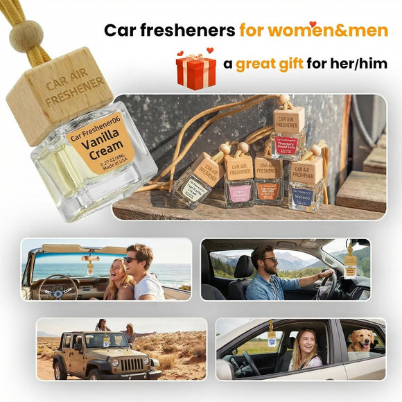 Car Air Freshener Hanging Diffuser Long-Lasting Essential Oil Scent (Up to 60 Days) Non-Toxic & Eco-Friendly 2-Pack Auto Fresheners Made in USA