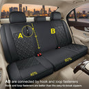 F150 Rear-only Seat Covers J03-Q3 with Waterproof Faux Leather Fit 2015-2025 Ford F150 and 2017-2025 F250 F350 F450 (Rear only Black)-2