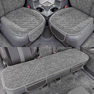 Car Seat Covers Universal Seat Covers for Car Accessories with Storage Pockets Car Front Seat Covers and Rear Bench Coverfor Automotive SUV Truck and Van(Grey)