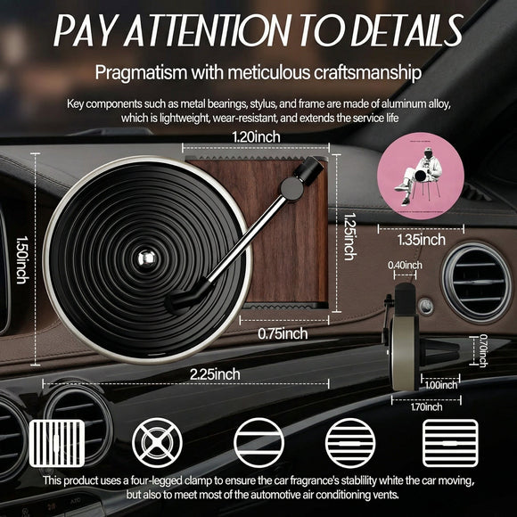 12PCS Customizable Car Air Freshener Vent Clip Pop Singer Album Cover Record Player Shape Music Lover Gifts. (Fashion)