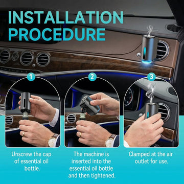 Car Air Freshener Air Freshener Diffuser Three Adjustable Modes Aromatherapy Machine Rechargeable (Grey) - 0