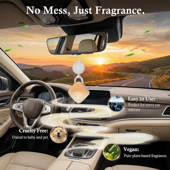 Premium Hanging Car Air Freshener Long Lasting Car Fresheners with Essential Oil Cars Diffuser for Men & Women | Non-Toxic | Cedar Mahogany | Adjustable Rope Diffusers for Cars Home Office