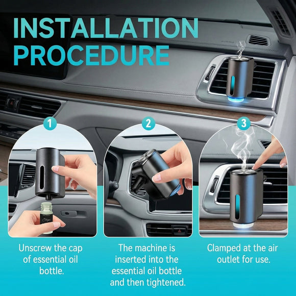 Car Air Freshener Three Adjustable Modes Intelligent Aroma Diffuser Rechargeable Car Diffuser Air Freshener Grey
