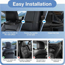 Car Backseat Organizer with Table Tray(2-Pack) 9 Storage Pockets Backseat Car Organizer and storage with Tablet Holder Kick Mats Back Seat Cover for Kids family Road Trip Essentials Travel-5