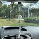Bling Car Accessories for Women and Man,Cute Decor Women,Lucky Crystal Sun Catcher Ornament,Rear View Mirror Ball Charm (30 mm Clear) (White)-3