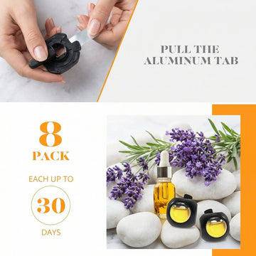 Car Air Freshener Vent Clips 8 Pack Provides Long-Lasting Scent Up to 240 Days Odor Eliminator (Citrus) - 0