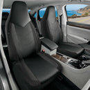Leather Car Seat Covers Sports Carbon Fiber & Mesh Design High-Back Two Front Set Waterproof Automotive Seat Covers Airbag Compatible Universal Fit for Most Cars (Black & Black)-3