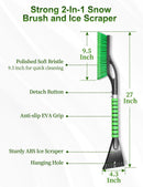 Car Snow Scraper and Brush, 27 Inch Snow Brush for Car Window, Detachable Ice Scraper with Foam Grip for Windshield SUV Truck - 1pcs-3