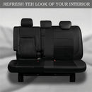 Leather Back Seat Cover Breathable Mesh Universal Bench Seat Cover Super 5mm Composite Sponge Inside Airbag Compatible Fits Most Automotive Cars SUVs Trucks and Vans (Rear Black)-5