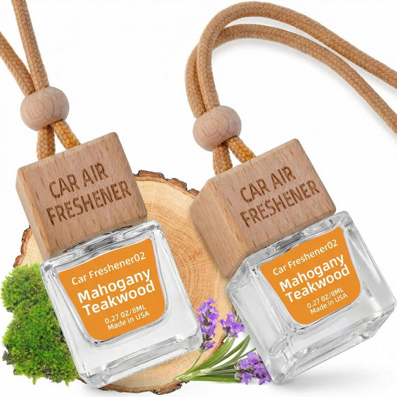 Car Air Freshener Hanging Diffuser Long-Lasting Essential Oil Scent (Up to 60 Days) Non-Toxic & Eco-Friendly 2-Pack Auto Fresheners Made in USA