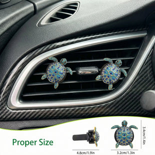 Sea Turtles Car Decor Cute Beach Themed Air Freshener Vent Clips 2pcs Glamorous Blue Turtle Coastal Car Accessories Interior Decoration for Women Refillable Outlet Diffuser
